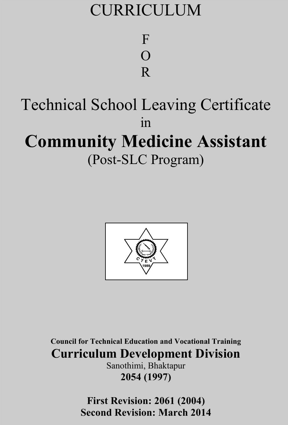 Community Medicine Assistant (CMA) post SLC, 2015